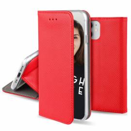 Etui folio stand magnétique rouge compatible apple iphone 7/8/SE 2020