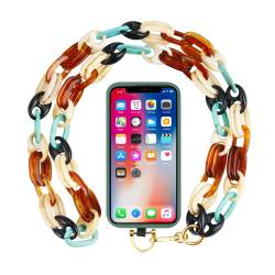 tour de cour pour smartphone avec chainette en ambre collier