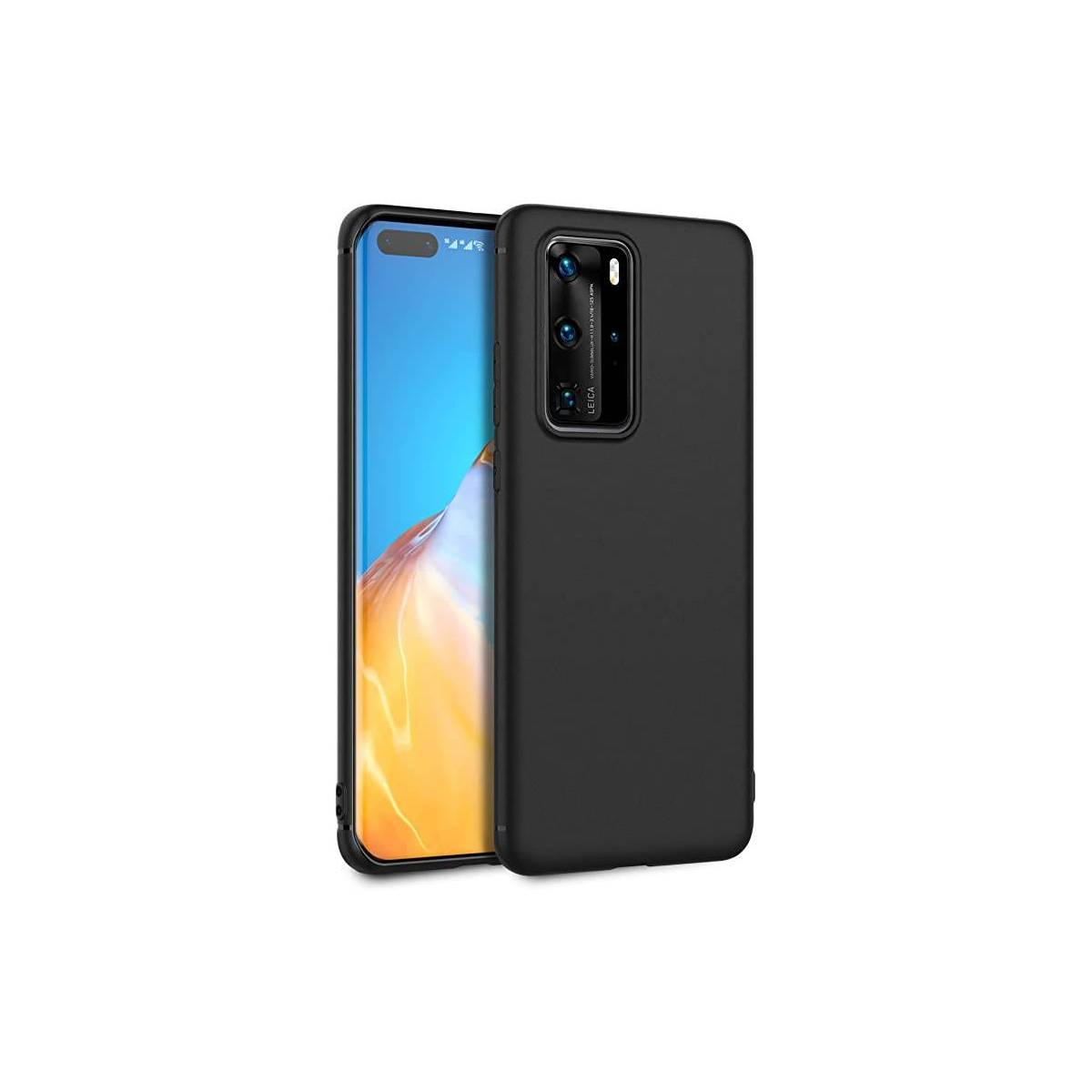 Coque soft touch noir P40