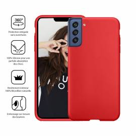 Coque soft touch rouge S21 FE